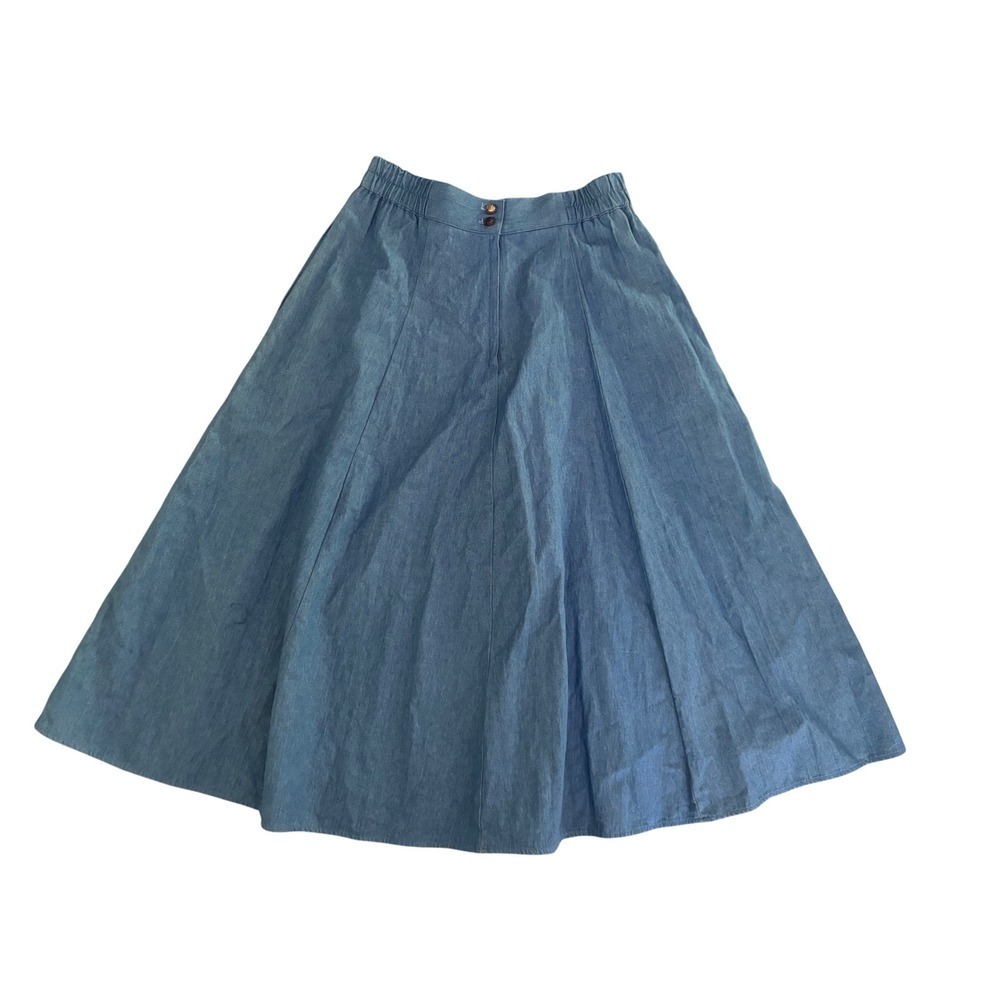 Vintage City Girl Nancy Bolen Long Denim Skirt Size 14 Rhinestone Western Boho - Picture 3 of 9